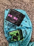 Teal Green Minecraft Graffiti Hoodie for Boys