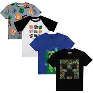 Minecraft Boys' 4-Pack Creeper Character Tees, XL