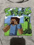 Boys Gray Minecraft Pullover Sweatshirt, Large