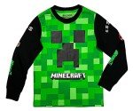 Minecraft Creeper Long Sleeve Tee for Boys 10-12