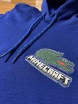 Minecraft Lacoste Unisex Blue Hoodie, Medium Size