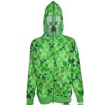 Minecraft Creeper Face Zip Hoodie - Black & Green
