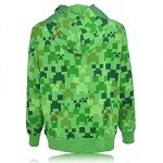 Minecraft Creeper Face Zip Hoodie - Black & Green