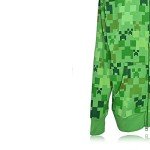 Minecraft Creeper Face Zip Hoodie - Black & Green