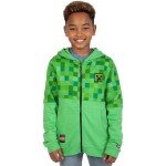Creeper Zip-Up Hoodie for Boys - Green