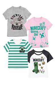 Minecraft Adventure Club Girls' Short Sleeve Tees - 4 Pack