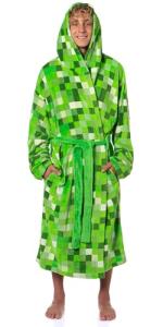 Minecraft Men's Creeper Fleece Bathrobe - One Size