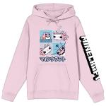 Pink Minecraft Axolotl Adult Hooded Sweatshirt