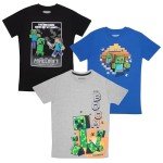 Minecraft Boys 3-Pack T-Shirt Set - Creeper & Friends