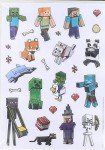3D Minecraft Raised Stickers - One Sheet
