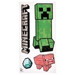 Paladone Minecraft Peel and Stick Wall Decals - Reusable Vinyl Sticker Clings - Minecraft Bedroom Wall Art Decor for Boys Room - 4 Sheets