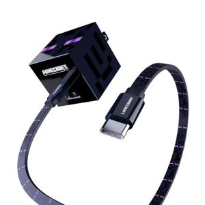 LIQUIPEL Powertek Minecraft Charging Bundle USB-C to C Cable and Wall Charger (Enderman)