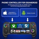Mobile Game Controller for iphone/Android, Wireless Phone Controller with Phone Case Support, RGB Gaming Controller Support Xbox Game Pass, PlayStation, Steam Link,Minecraft PlayStation Consoles