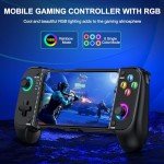 Mobile Game Controller for iphone/Android, Wireless Phone Controller with Phone Case Support, RGB Gaming Controller Support Xbox Game Pass, PlayStation, Steam Link,Minecraft PlayStation Consoles