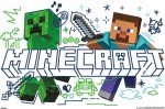MINECRAFT: DOODLE - STEVE AND CREEPER POSTER - 22x34 - 26174