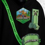 Minecraft Hoodie for Boys Teenagers Hooded Sweatshirt Creeper Youth Pullover Gamer Sweater Fashion Casual Gifts for Boys (Black/Green, 13-14 Years)
