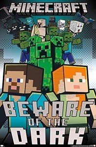 Trends International Minecraft - Beware Of The Dark Wall Poster, 34L x 22.4W, Unframed Version