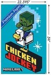 Trends International Minecraft - Chicken Jockey Wall Poster, 34L x 22.4W, Premium Unframed Version