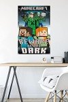 Trends International Minecraft - Beware Of The Dark Wall Poster, 34L x 22.4W, Unframed Version