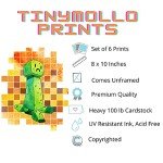 Mining Fun Pixel Miner Art Wandposter,Gamer Themed Wall Decor,ungerahmtes Set mit 6 Drucken, 20.3x25.4 cm, Teenager-Jungen-Schlafzimmer, Spielzimmer
