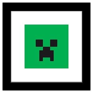 Trends International Gallery Pops Minecraft: Iconic Pixels - Mobs - Creeper Wall Art, Black Framed Version, 12'' x 12''