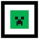 Trends International Gallery Pops Minecraft: Iconic Pixels - Mobs - Creeper Wall Art, Black Framed Version, 12'' x 12''