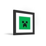 Trends International Gallery Pops Minecraft: Iconic Pixels - Mobs - Creeper Wall Art, Black Framed Version, 12'' x 12''