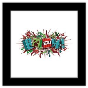 Trends International Gallery Pops Minecraft - Funtage Boom TNT Wall Art Wall Poster, 12" x 12", Black Frame Version