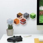 Paladone Minecraft Officially Licensed LED Hexagon Block Light Customizable Iconic Gamer Decor for Boys Room, Wall Mounting Remote or Touch Control Gaming Accessory Gift - Creeper, TNT and Steve