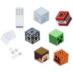 Paladone Minecraft Officially Licensed LED Hexagon Block Light Customizable Iconic Gamer Decor for Boys Room, Wall Mounting Remote or Touch Control Gaming Accessory Gift - Creeper, TNT and Steve