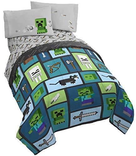Minecraft Chibi Twin Bed Set with Comforter & Sheets