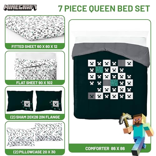 Creeper Queen 7-Piece Minecraft Comforter Set