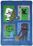 Minecraft Icons Fleece Blanket - 62 x 90 Inches