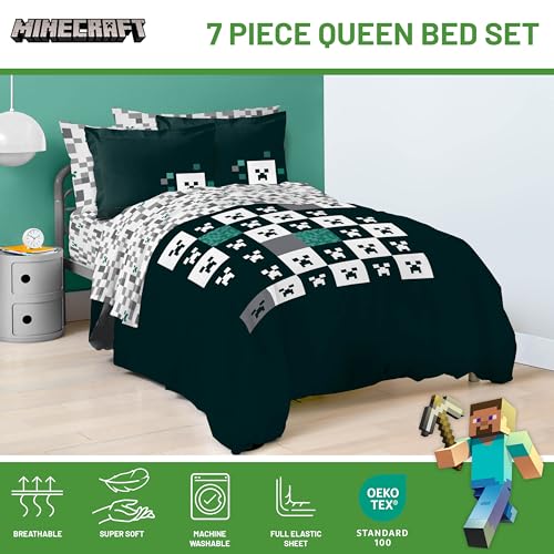 Creeper Queen 7-Piece Minecraft Comforter Set