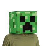 Glow in the Dark Minecraft Creeper Block Head Mask