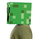 Glow in the Dark Minecraft Creeper Block Head Mask