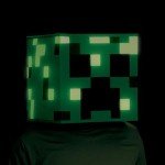 Glow in the Dark Minecraft Creeper Block Head Mask