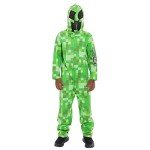 Minecraft Creeper Kids Zip-Up Cosplay Coverall