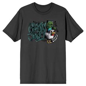 Minecraft Chicken Jockey Charcoal Men's T-Shirt
