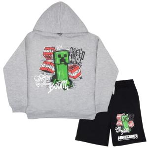 Minecraft Creeper Hoodie and Shorts Set for Kids