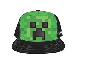 Minecraft Creeper Face Black Snapback Hat for Kids