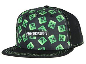 Minecraft Creeper Head Youth Snapback Hat - Black