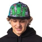 Minecraft Creeper Snapback Hat - Adjustable & Colorful