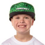 Minecraft Creeper Face Youth Snapback Cap - Green