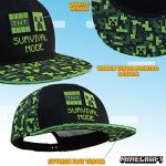 Minecraft Creeper Baseball Cap for Kids – Black/Green