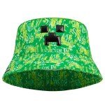 Minecraft Boys Green Bucket Hat for Summer Fun