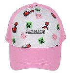 Minecraft Pink Snapback Hat with Creeper & Pig Face