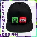 Minecraft Black Baseball Cap with Removable Plush Toy