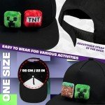 Minecraft Black Baseball Cap with Removable Plush Toy