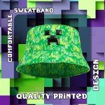 Minecraft Boys Green Bucket Hat for Summer Fun